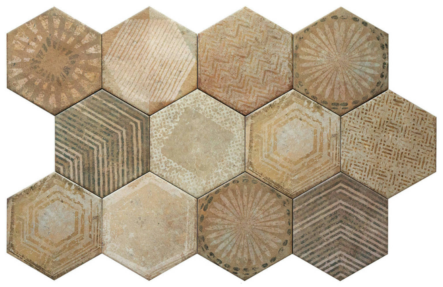 Alma 5.5X6.3 Sand Decor Hexagon | Gemini Tile and Marble