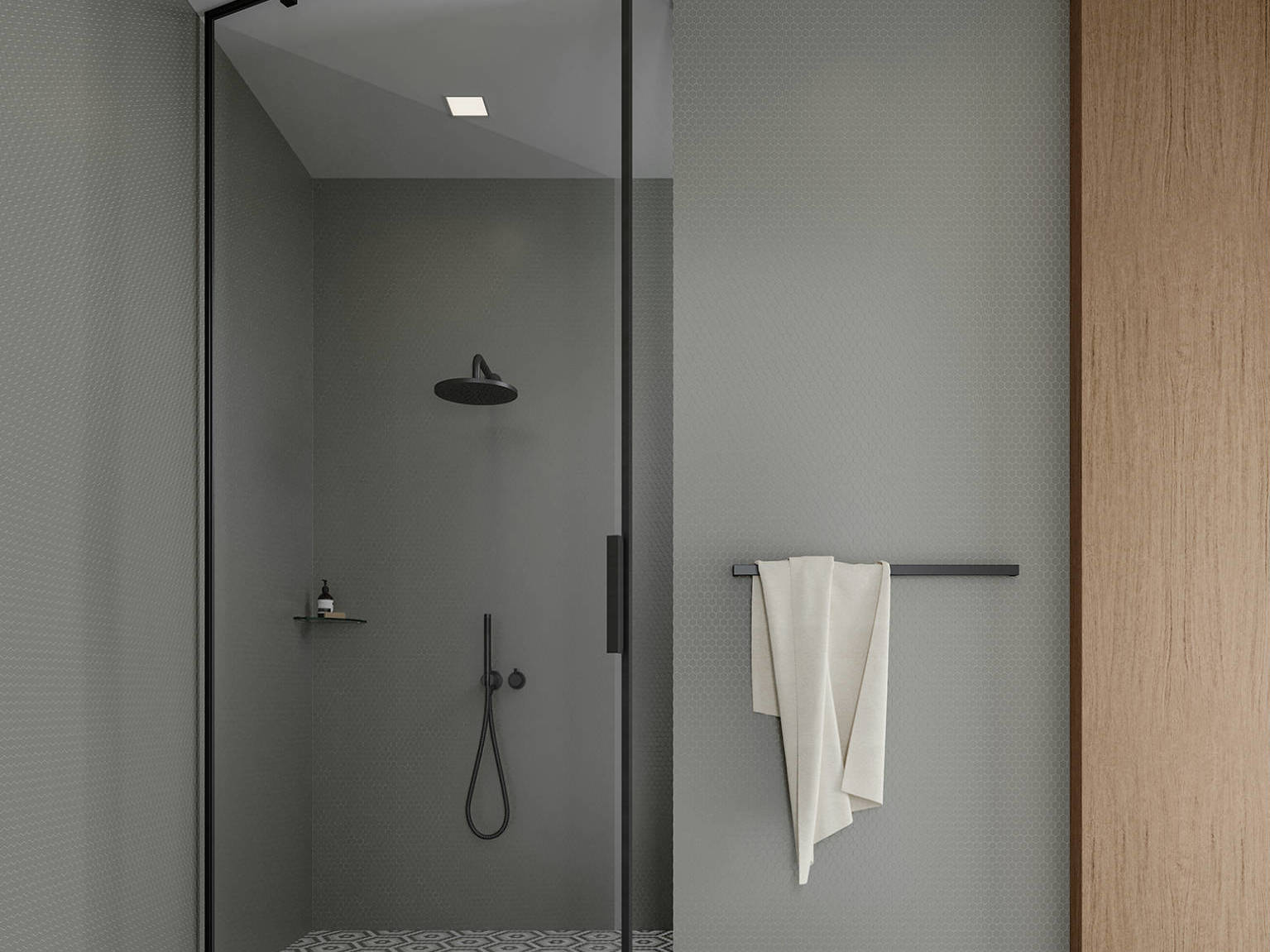 Traditions Taupe Matte 1in Hex Mosaic 2 | Gemini Tile and Marble