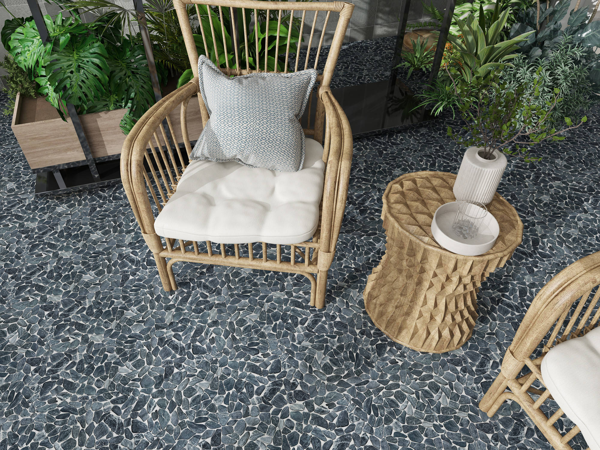 Mini Opus Matte Grey Mix Marble Stone Interlocking | Tile and Stone Center
